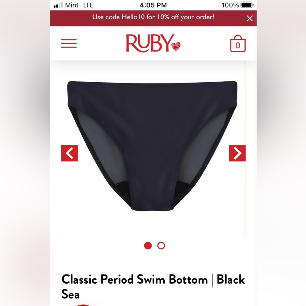 Ruby Black Swim bottoms XXS